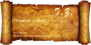 Thomka Zobor névjegykártya